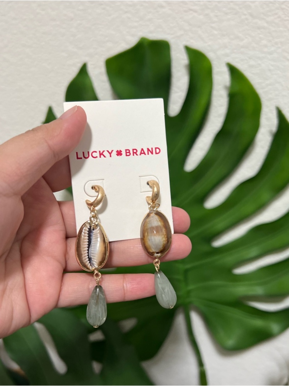 LUCKY BRAND Beach Shell Drop Earrings